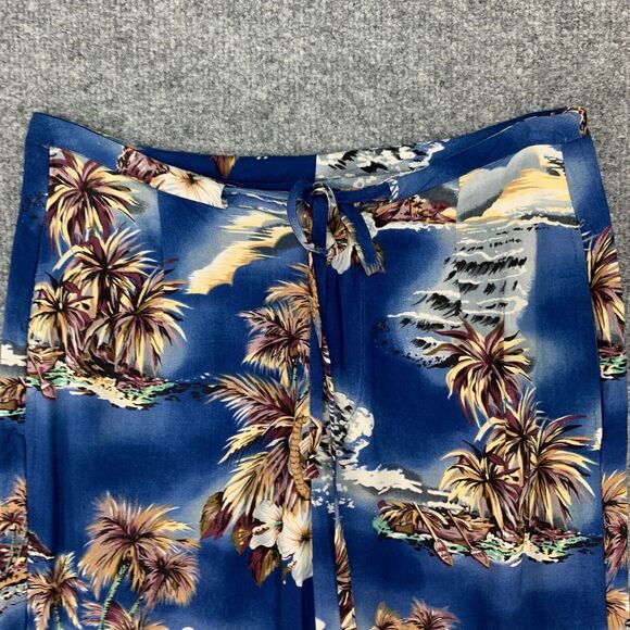 Vintage Hilo Hattie Hawaiian Crop Pants Womens XS Extra Small Drawstring Relaxed - Picture 3 of 12